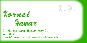 kornel hamar business card